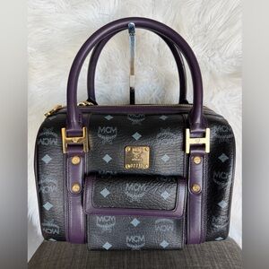 Vintage MCM Black and Purple Satchel